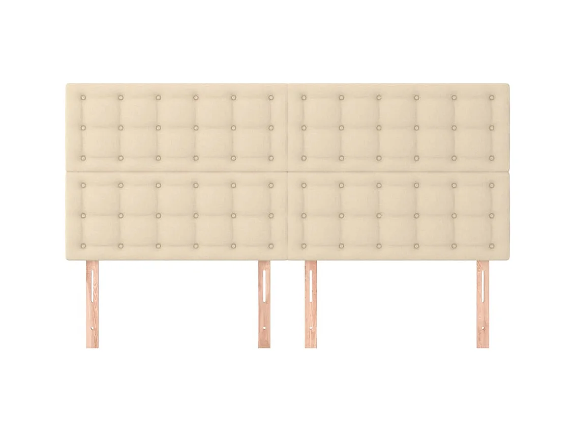 Cabeceros | Cabezal de cama | Mueble de cabecero 4 unidades de tela color crema 80x5x78/88 cm