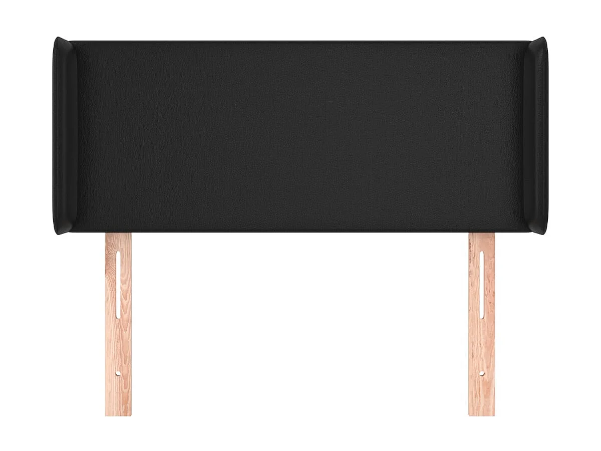 Tête de Lit | Panneau de tête pour lit Moderne avec oreilles Noir 93x16x78/88 cm Similicuir