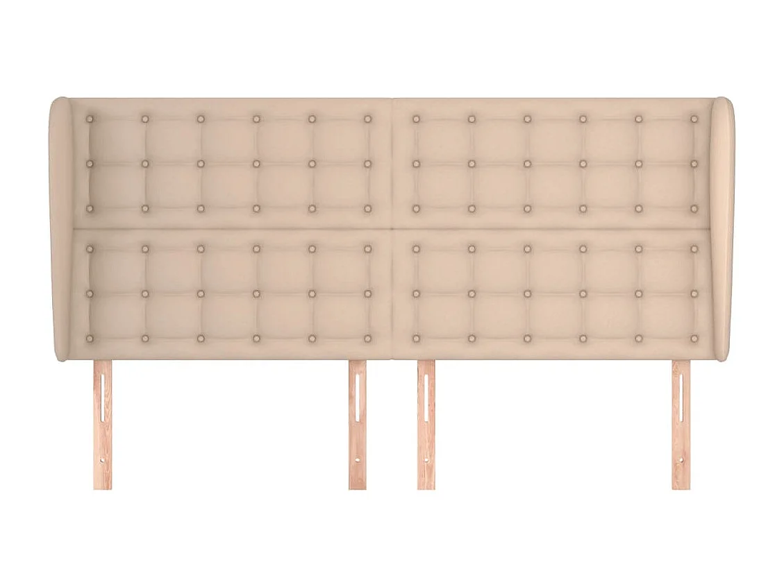 Tête de Lit | Panneau de tête pour lit Moderne avec oreilles Cappuccino 183x23x118/128 cm