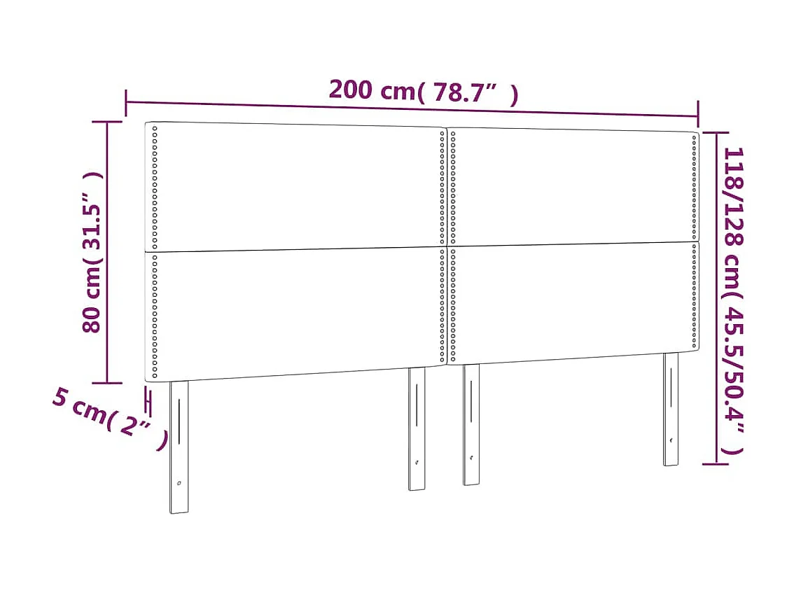 Têtes de lit | Panneaux de tête pour lit Moderne 4 pcs Bleu foncé 100x5x78/88 cm Velours