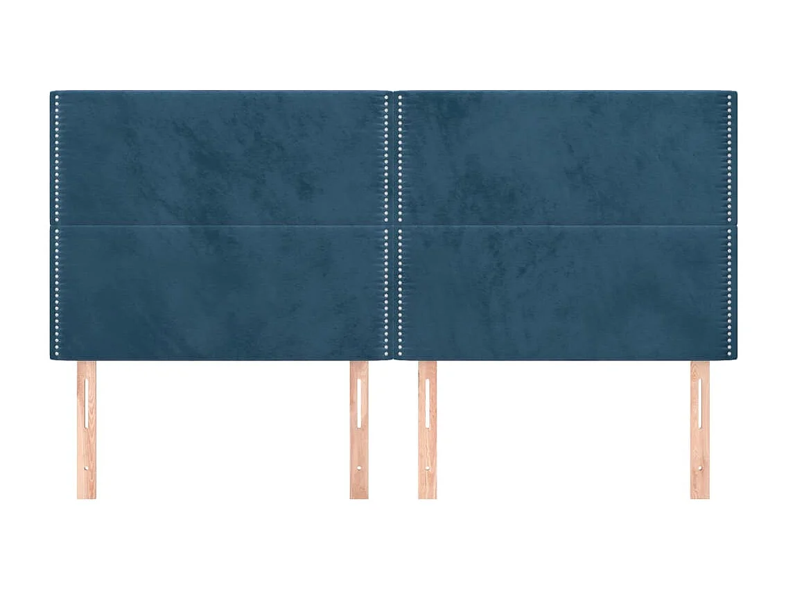 Têtes de lit | Panneaux de tête pour lit Moderne 4 pcs Bleu foncé 100x5x78/88 cm Velours
