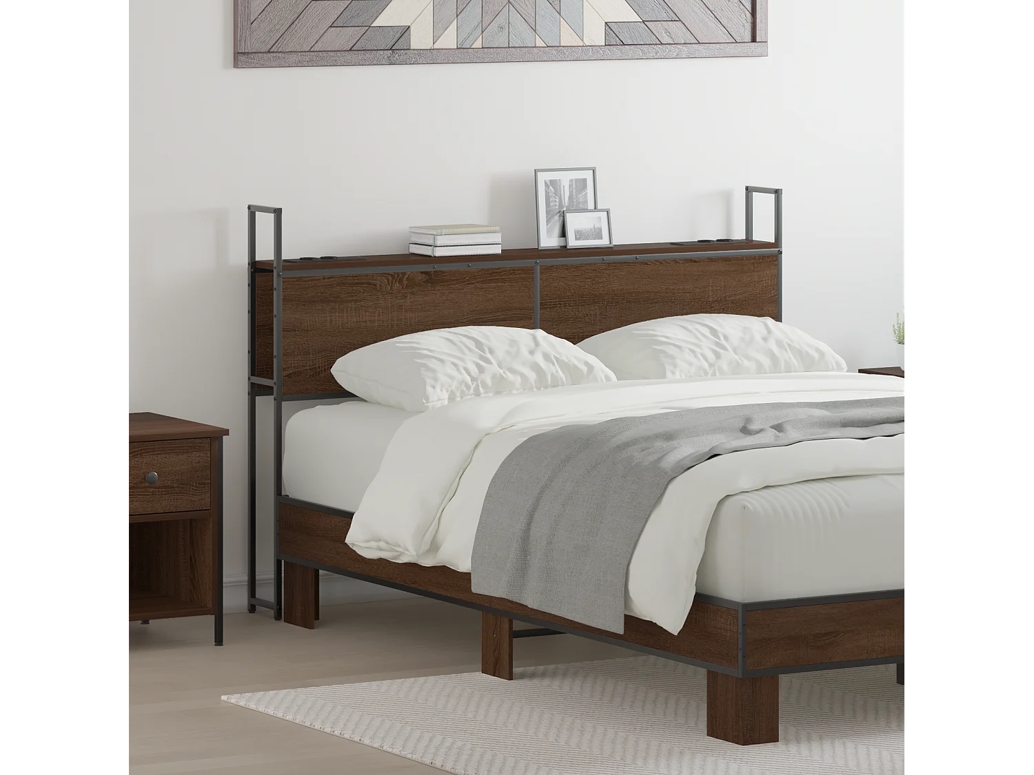 Tête de Lit de rangement | Panneau de tête pour lit Chêne marron 160 cm Bois d'ingénierie