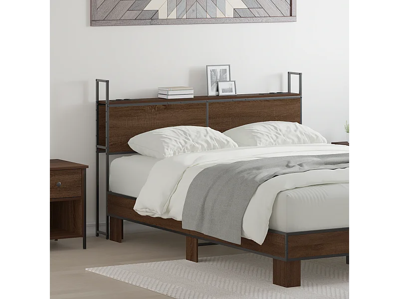 Tête de Lit de rangement | Panneau de tête pour lit Chêne marron 160 cm Bois d'ingénierie