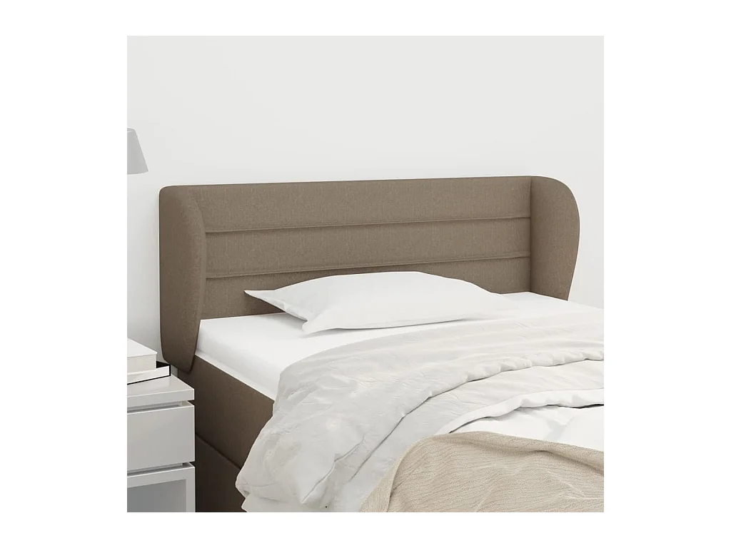 Mueble cabecero | Cabezal de cama | Cabecero de tela gris taupe 83x23x78/88 cm