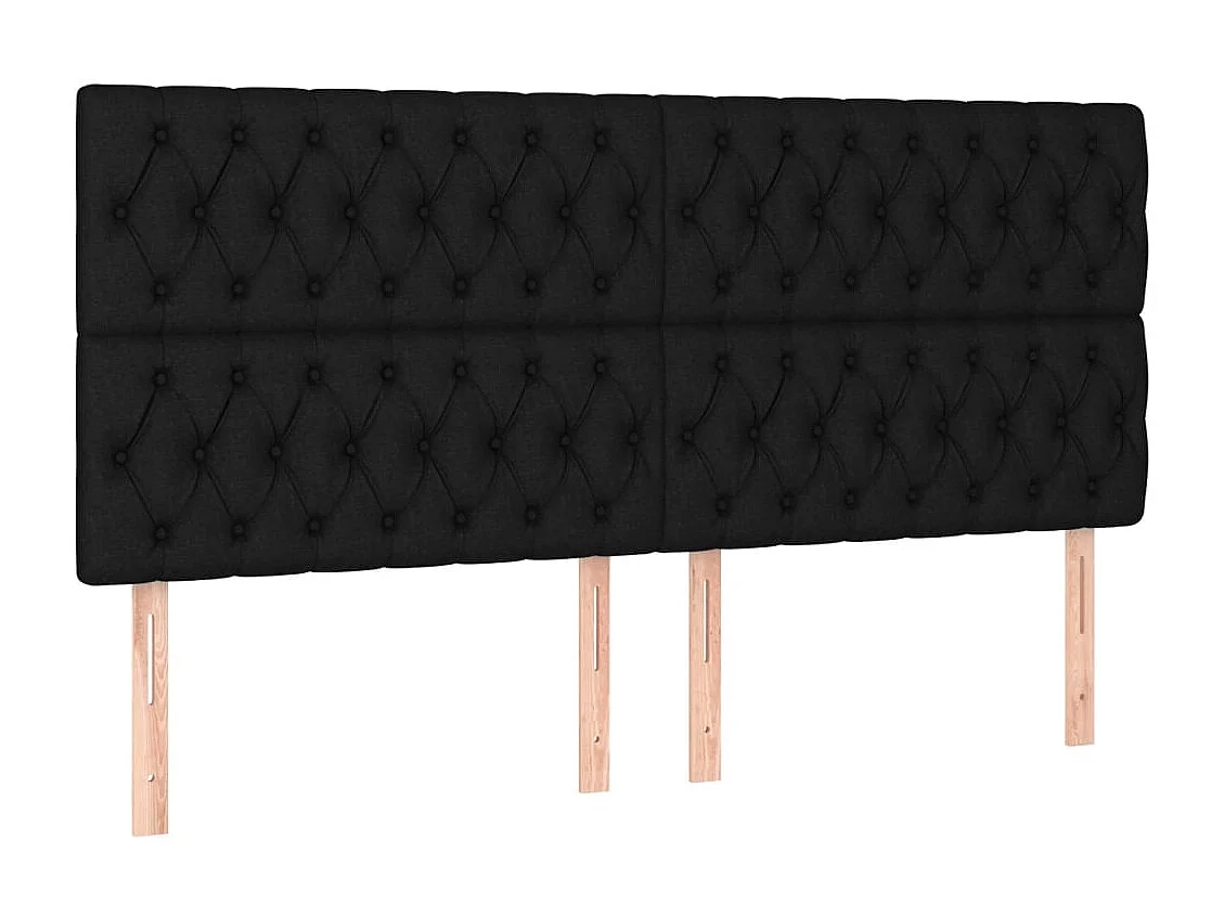 Hoofdbord | Hoofdeinde LED 180x7x118/128 cm stof zwart