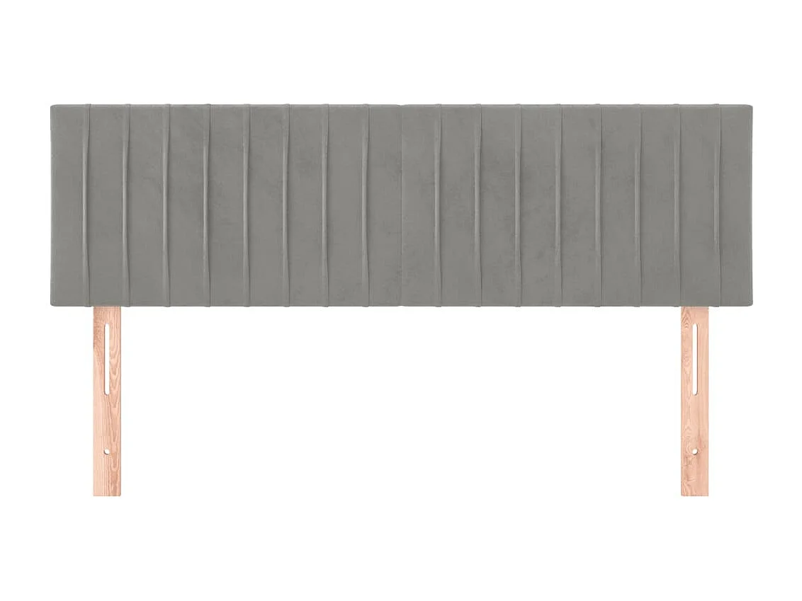 Cabeceros | Cabezal de cama | Mueble de cabecero 2 unidades terciopelo gris claro 72x5x78/88 cm