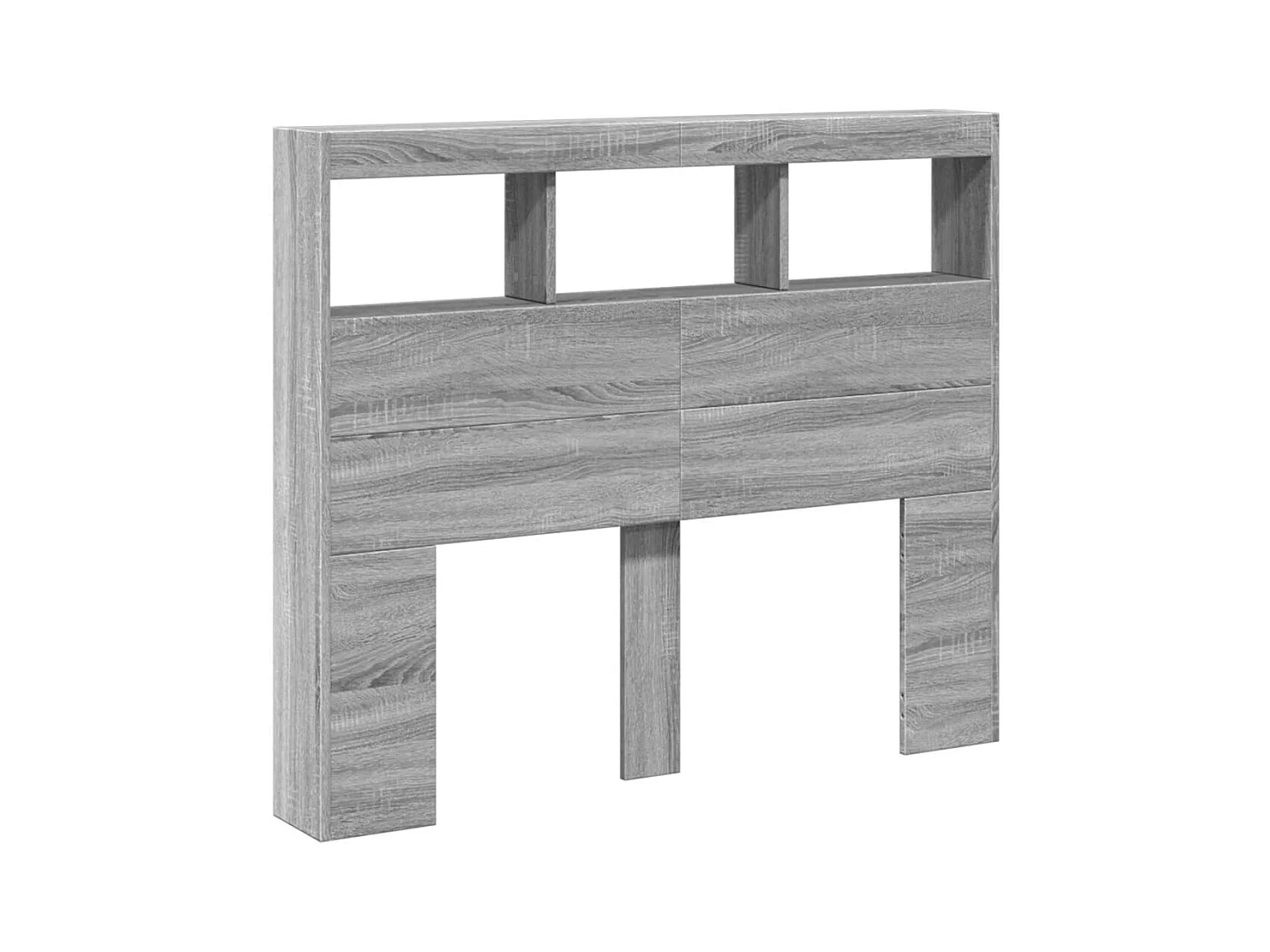 Cabecero de Cama | Cabezal de cama | Mueble de cabecero con luz LED gris Sonoma 100x17x102 cm