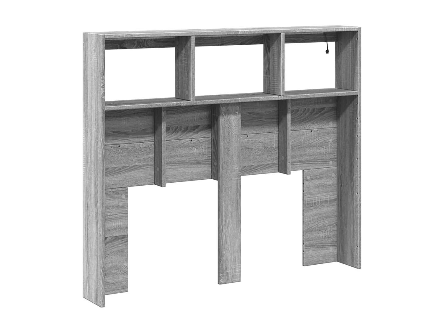 Tête de Lit avec rangement | Armoire de tête de lit avec LED sonoma gris 120x17x102 cm