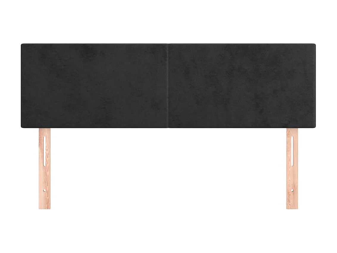 Cabeceros | Cabezal de cama | Mueble de cabecero 2 unidades terciopelo negro 72x5x78/88 cm