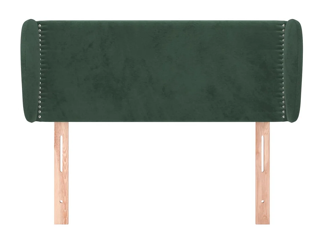 Tête de Lit | Panneau de tête pour lit Moderne avec oreilles Vert foncé 103x23x78/88 cm Velours