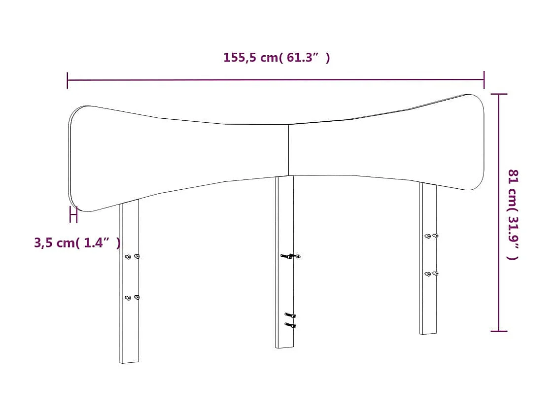 Tête de Lit | Panneau de tête pour lit Moderne blanc 150 cm bois massif de pin
