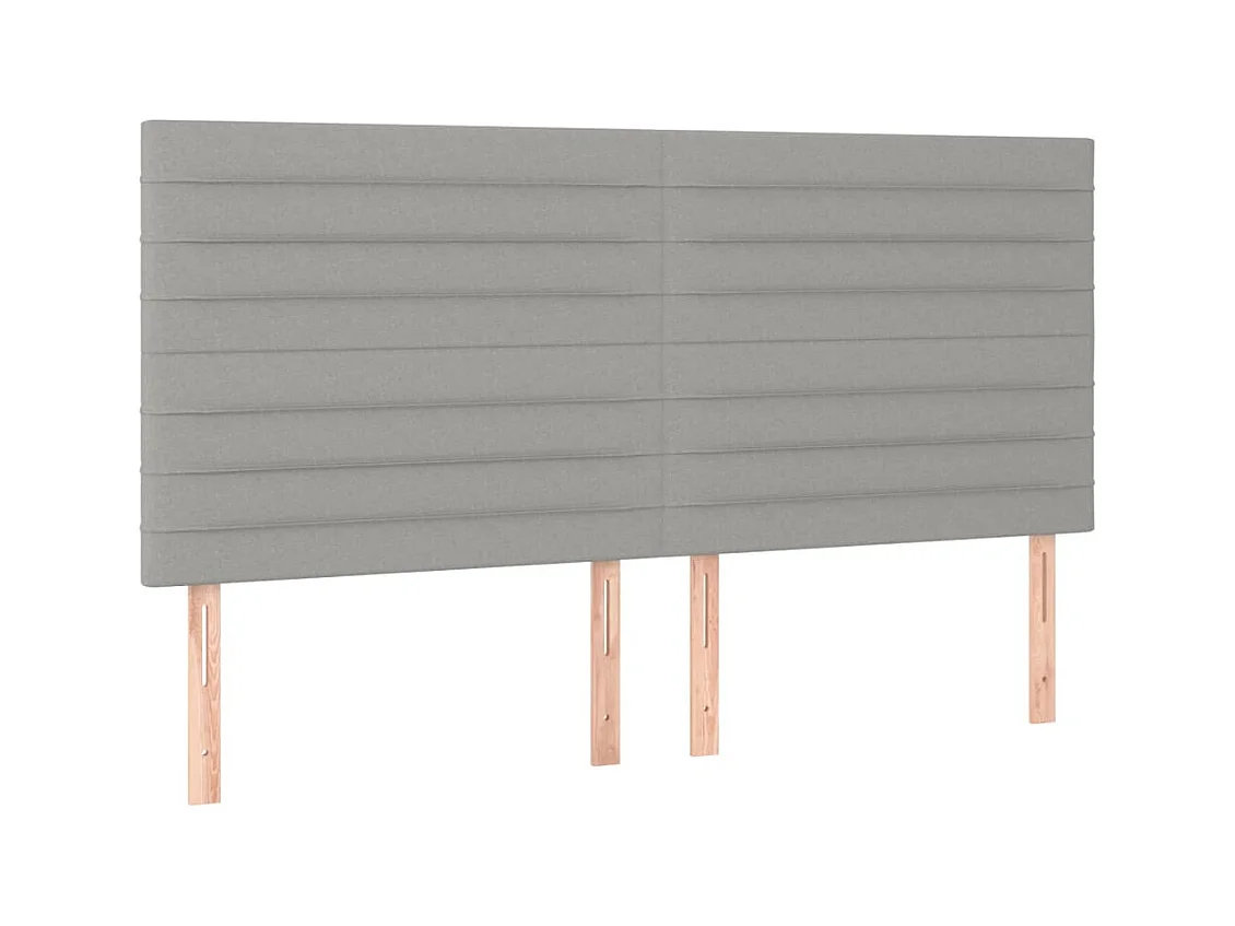 Cabeceros | Cabezal de cama | Mueble de cabecero 4 unidades de tela gris claro 90x5x78/88 cm