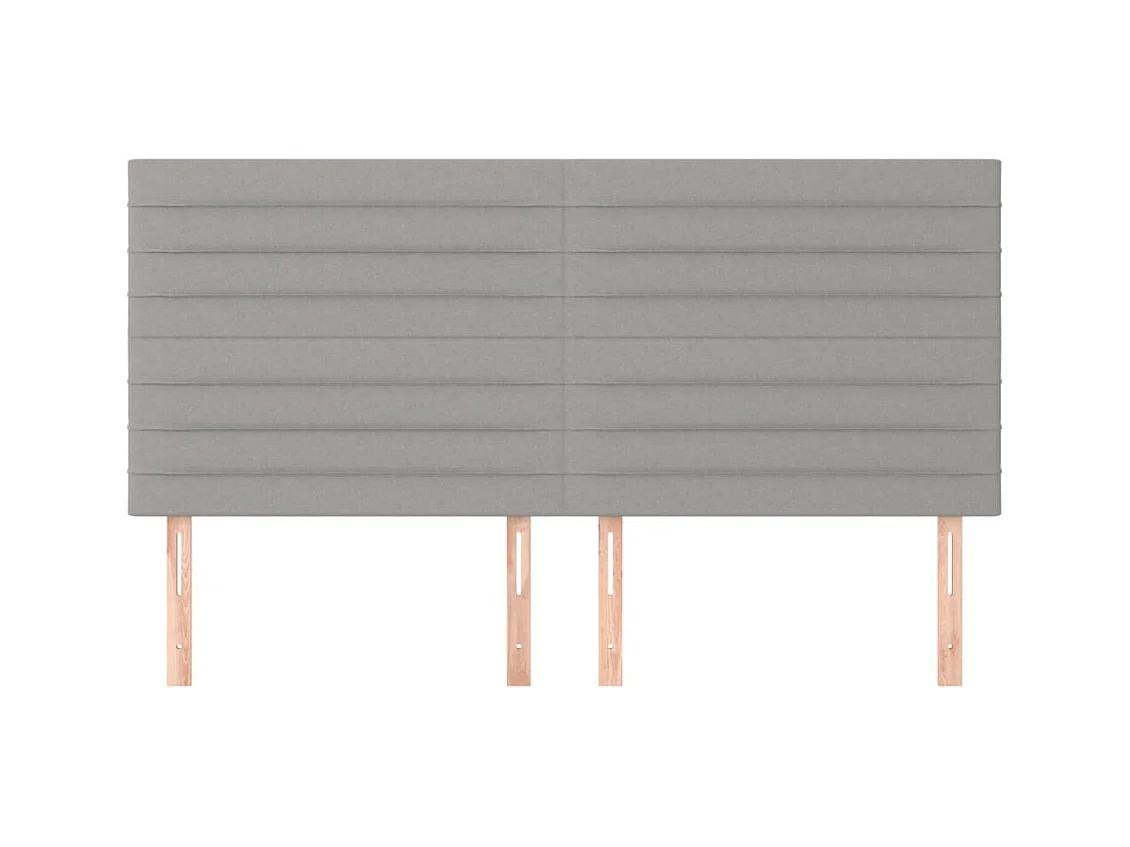 Cabeceros | Cabezal de cama | Mueble de cabecero 4 unidades de tela gris claro 90x5x78/88 cm