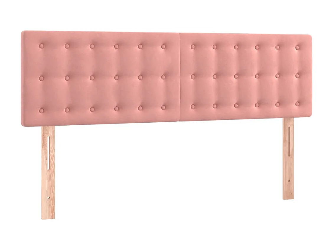 Hoofdbord | Hoofdeinde LED 144x5x78/88 cm fluweel roze