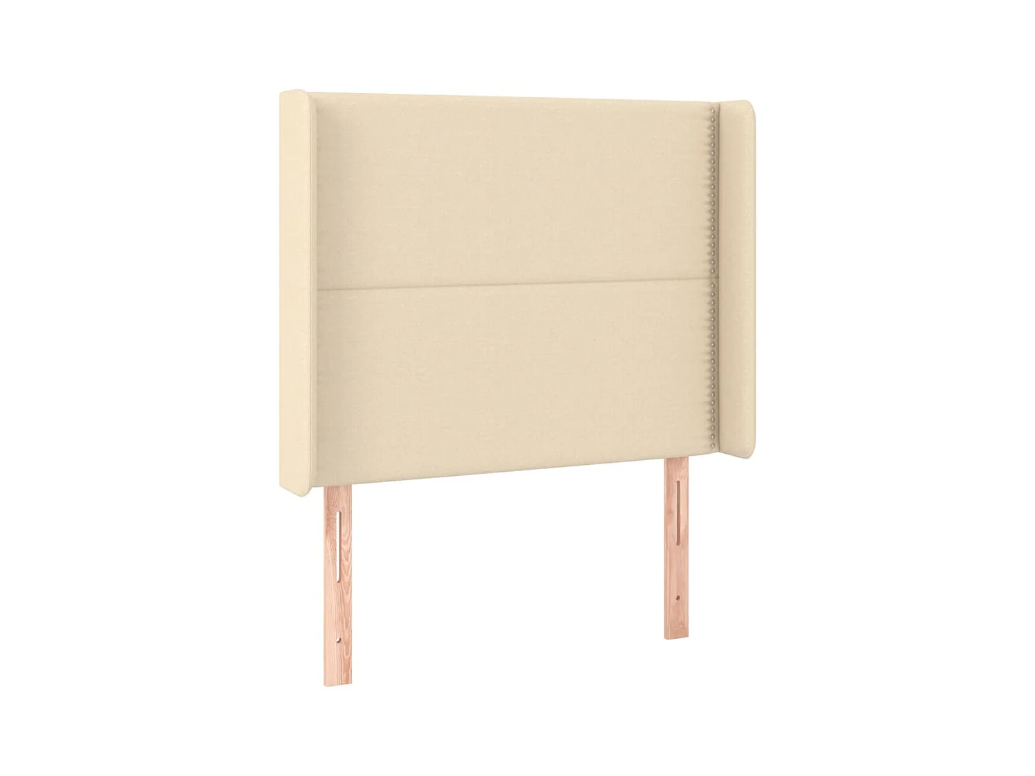 Mueble cabecero | Cabezal de cama | Cabecero con LED de tela color crema 103x16x118/128 cm