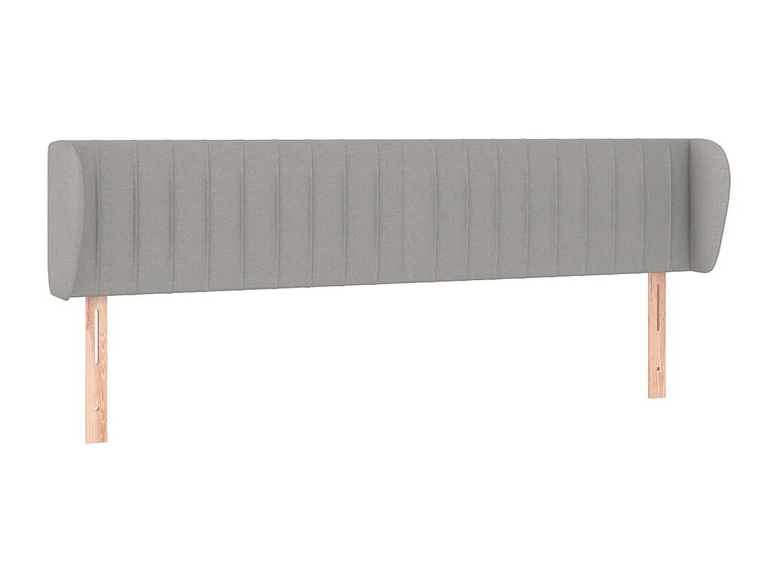 Tête de Lit | Panneau de tête pour lit Moderne avec oreilles Gris clair 183x23x78/88 cm Tissu