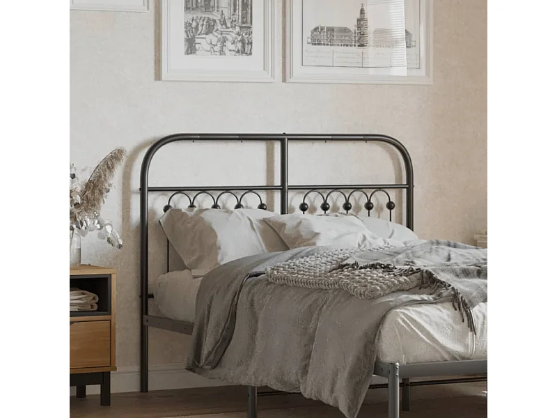 Tête de Lit | Panneau de tête pour lit Moderne métal noir 120 cm