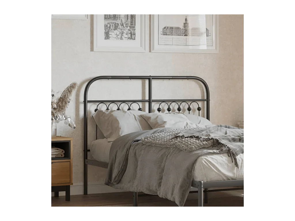 Tête de Lit | Panneau de tête pour lit Moderne métal noir 120 cm