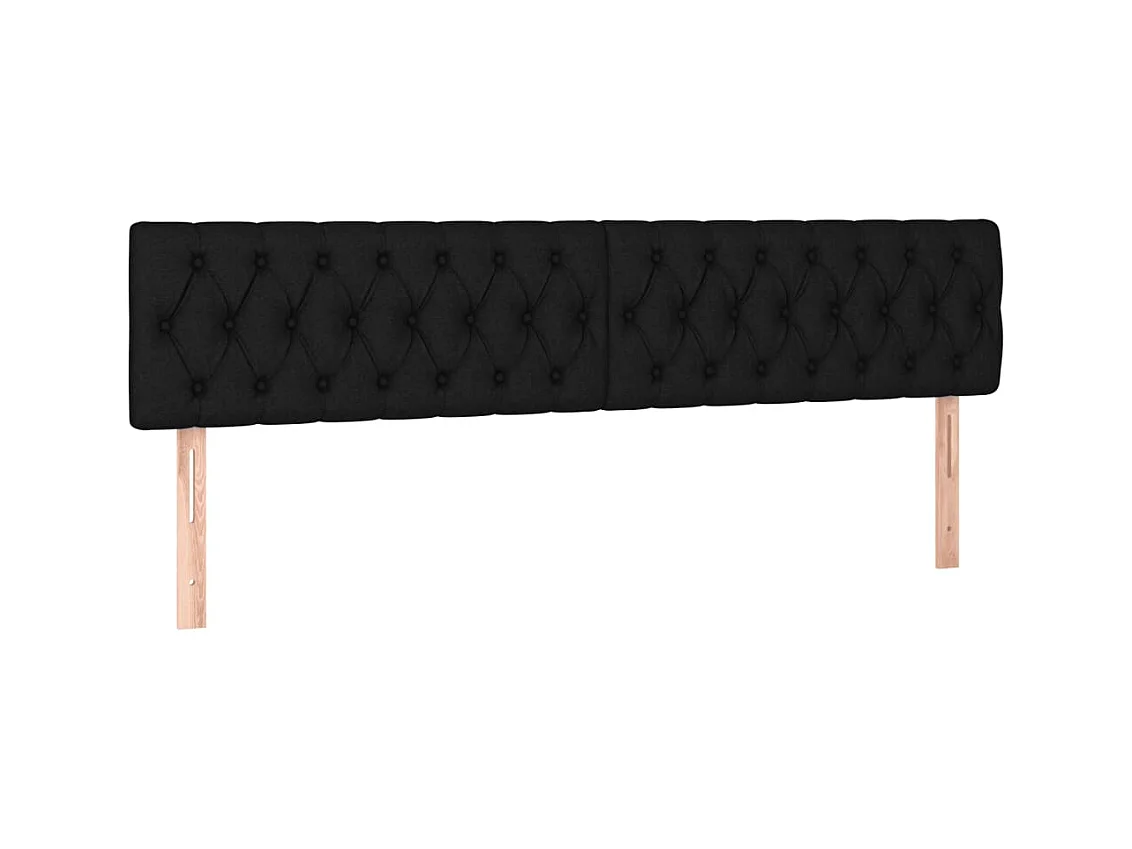 Tête de Lit | Panneau de tête pour lit Moderne à LED Noir 200x7x78/88 cm Tissu