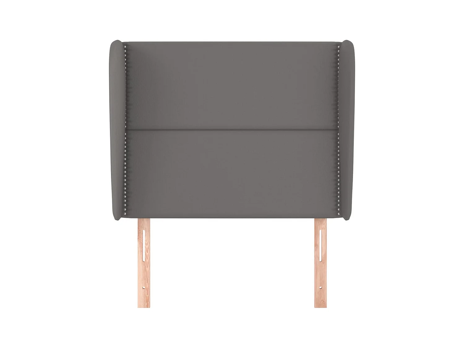 Cabecero | Cabezal de Cama | Mueble cabecero con orejas cuero sintético gris 103x23x118/128cm