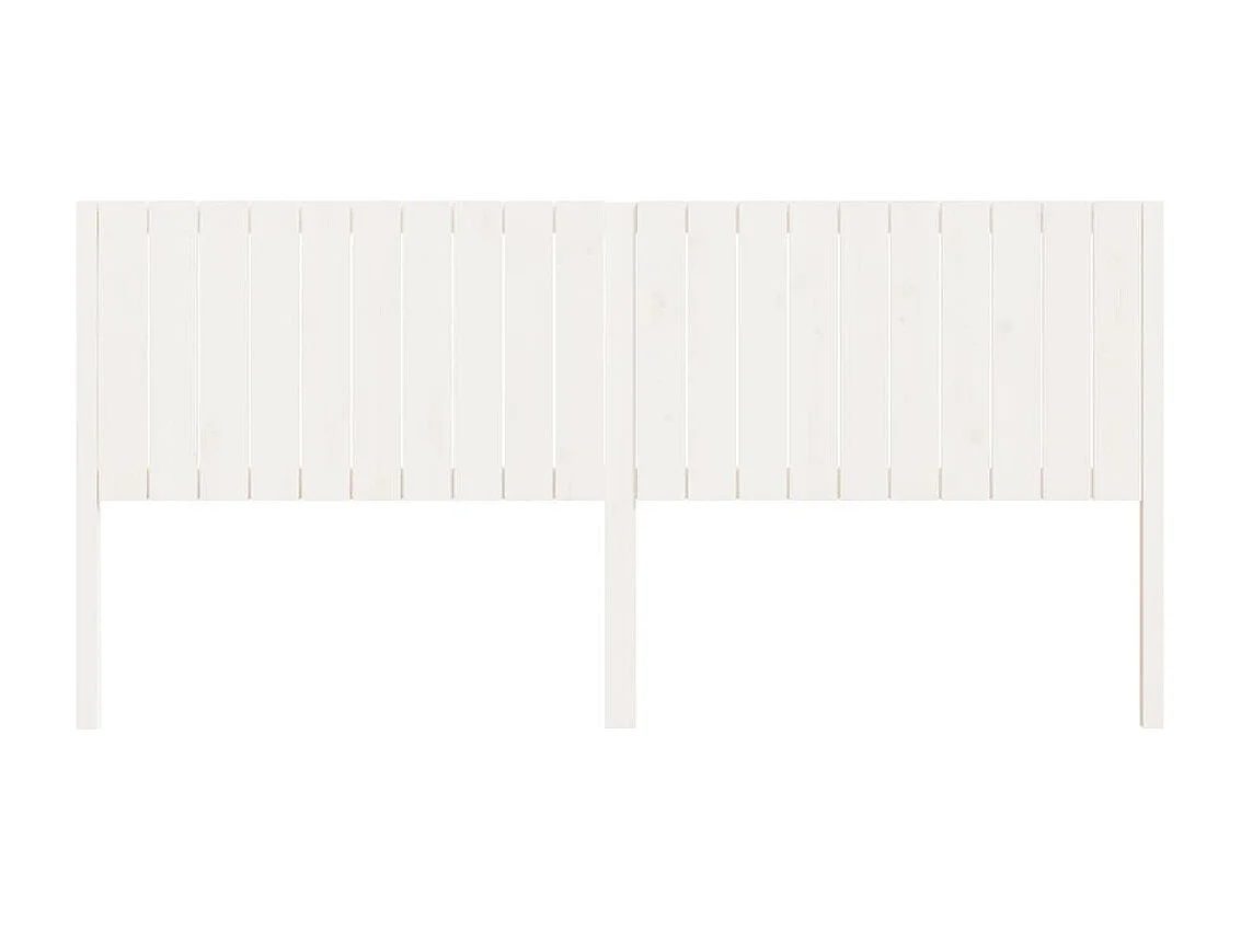 Tête de Lit | Panneau de tête pour lit Moderne blanc 205,5x4x100 cm bois massif de pin