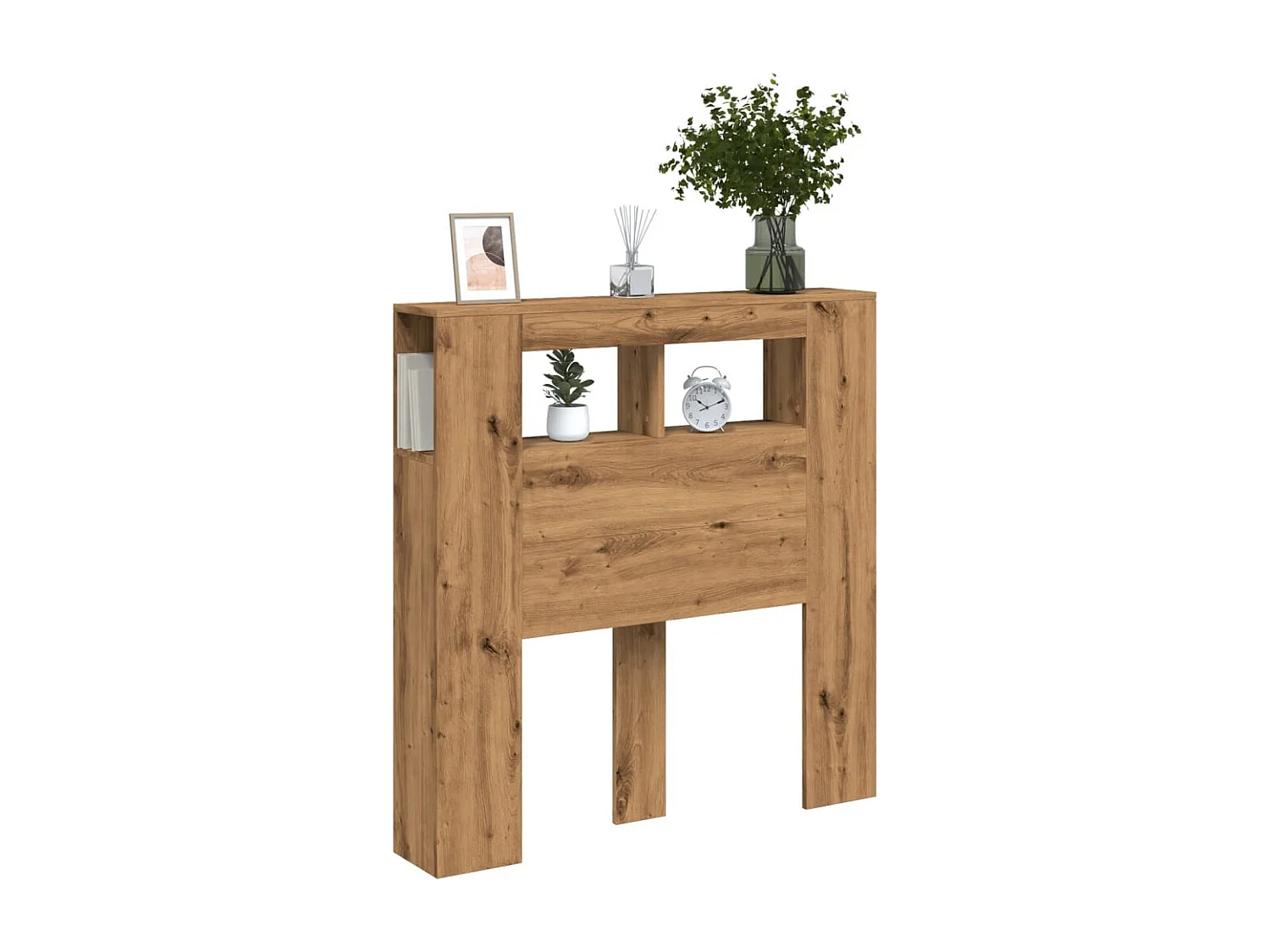 Mueble cabecero | Cabecero | Cabezal de cama LED madera ingeniería roble artisan 100x18,5x103,5 cm