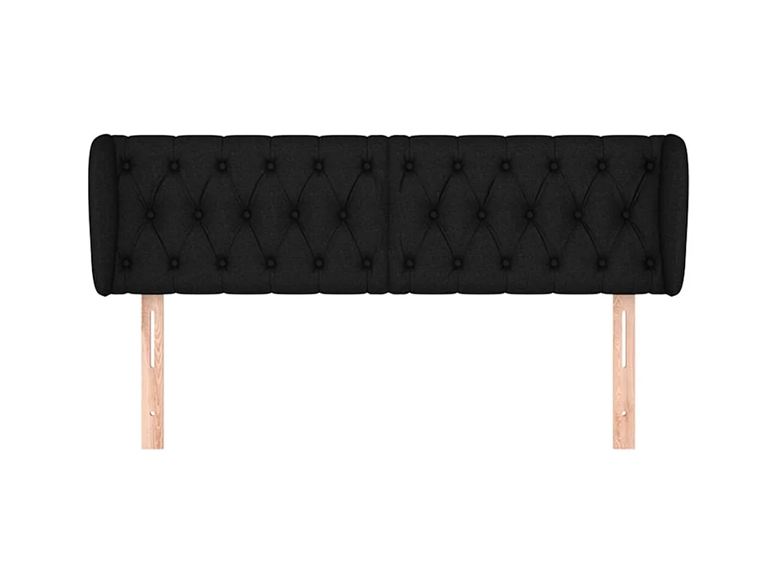 Mueble cabecero | Cabezal de cama | Cabecero de tela negro 163x23x78/88 cm