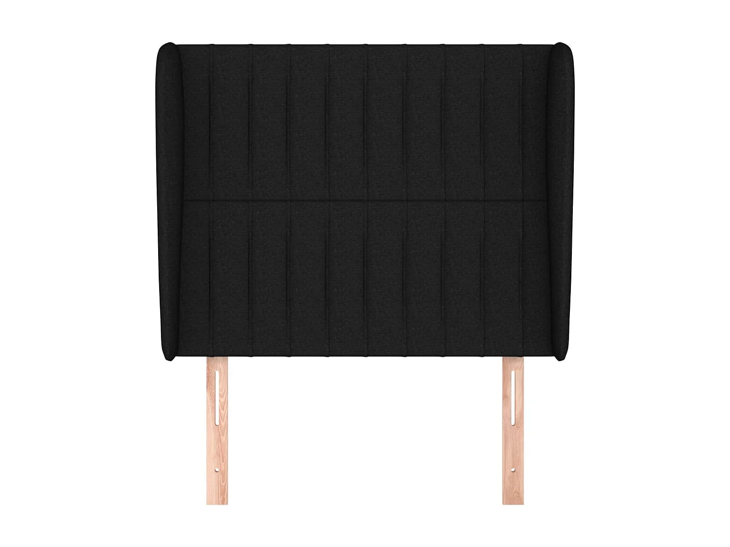 Cabecero | Cabezal de Cama | Mueble cabecero con orejas de tela negro 93x23x118/128 cm