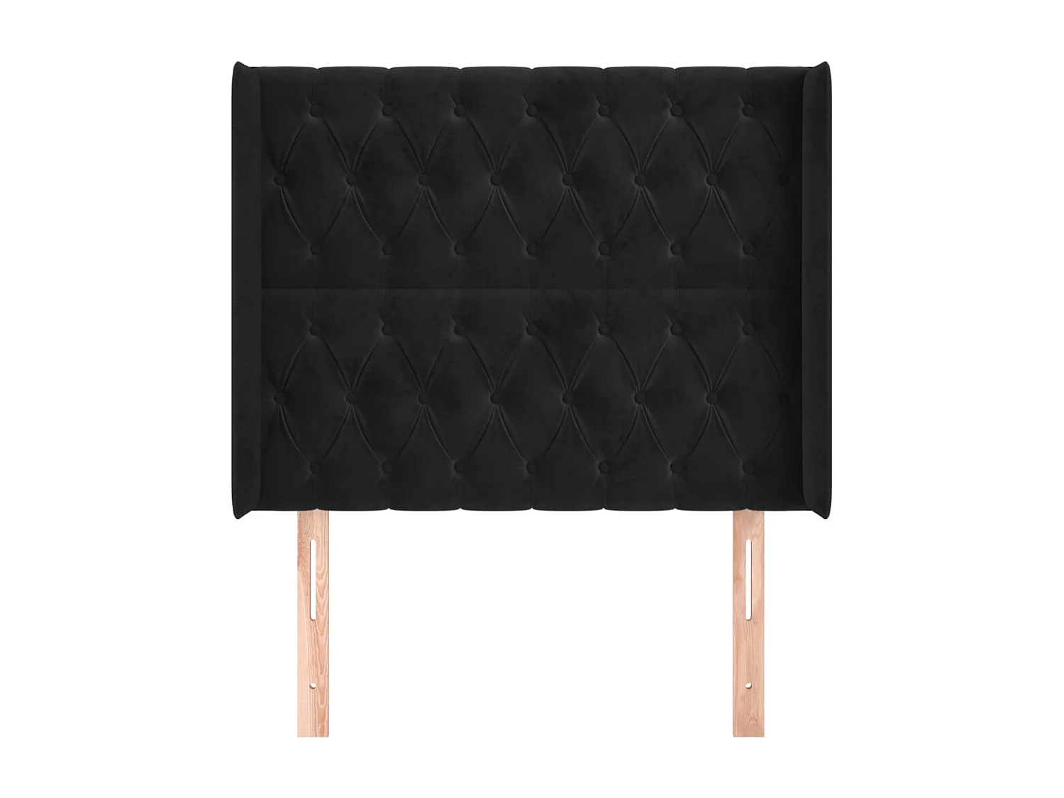 Tête de Lit | Panneau de tête pour lit Moderne avec oreilles Noir 103x16x118/128 cm Velours