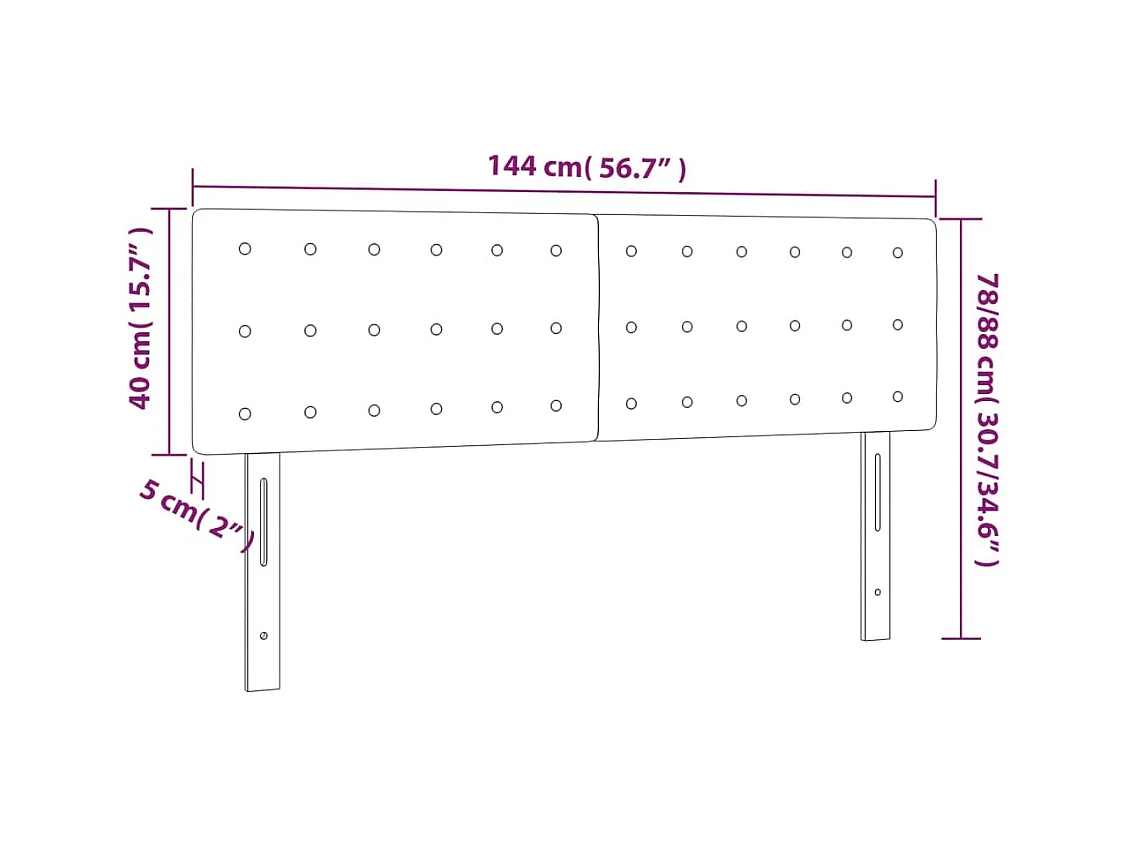 Mueble cabecero | Cabezal de cama | Cabecero con LED de tela gris claro 144x5x78/88 cm