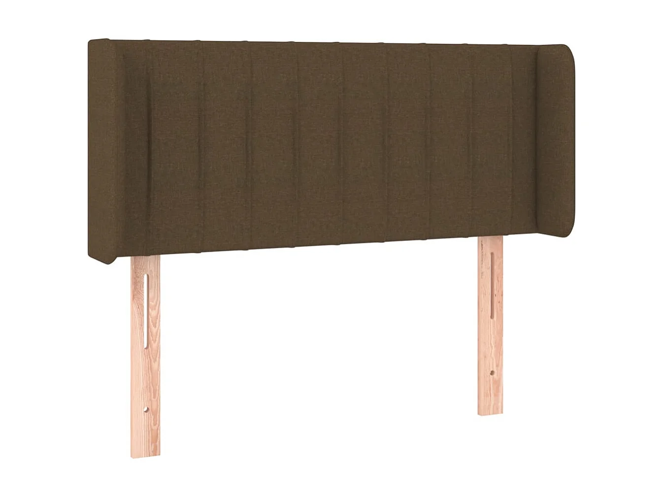 Mueble cabecero | Cabezal de cama | Cabecero con LED de tela marrón oscuro 83x16x78/88 cm