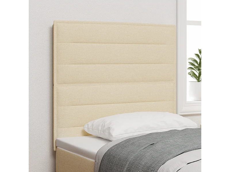 Tête de Lit | Panneau de tête pour lit Moderne Hauteur réglable Manuel Crème 100 cm tissu