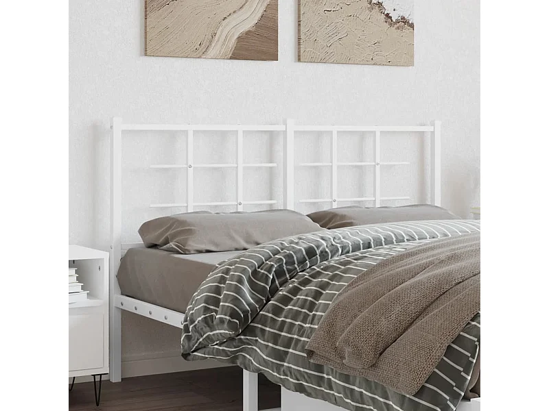 Mueble cabecero | Cabezal de cama | Cabecero de metal blanco 135 cm