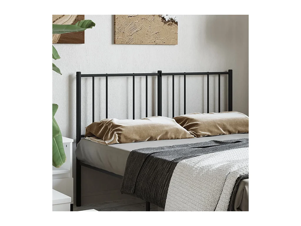 Mueble cabecero | Cabezal de cama | Cabecero de metal negro 160 cm