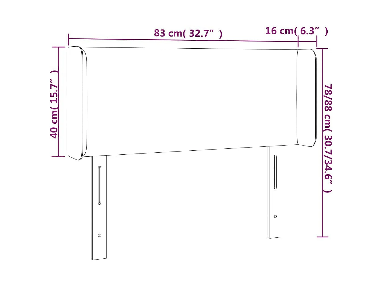 Cabecero | Cabezal de Cama | Mueble cabecero con LED cuero sintético negro 83x16x78/88 cm