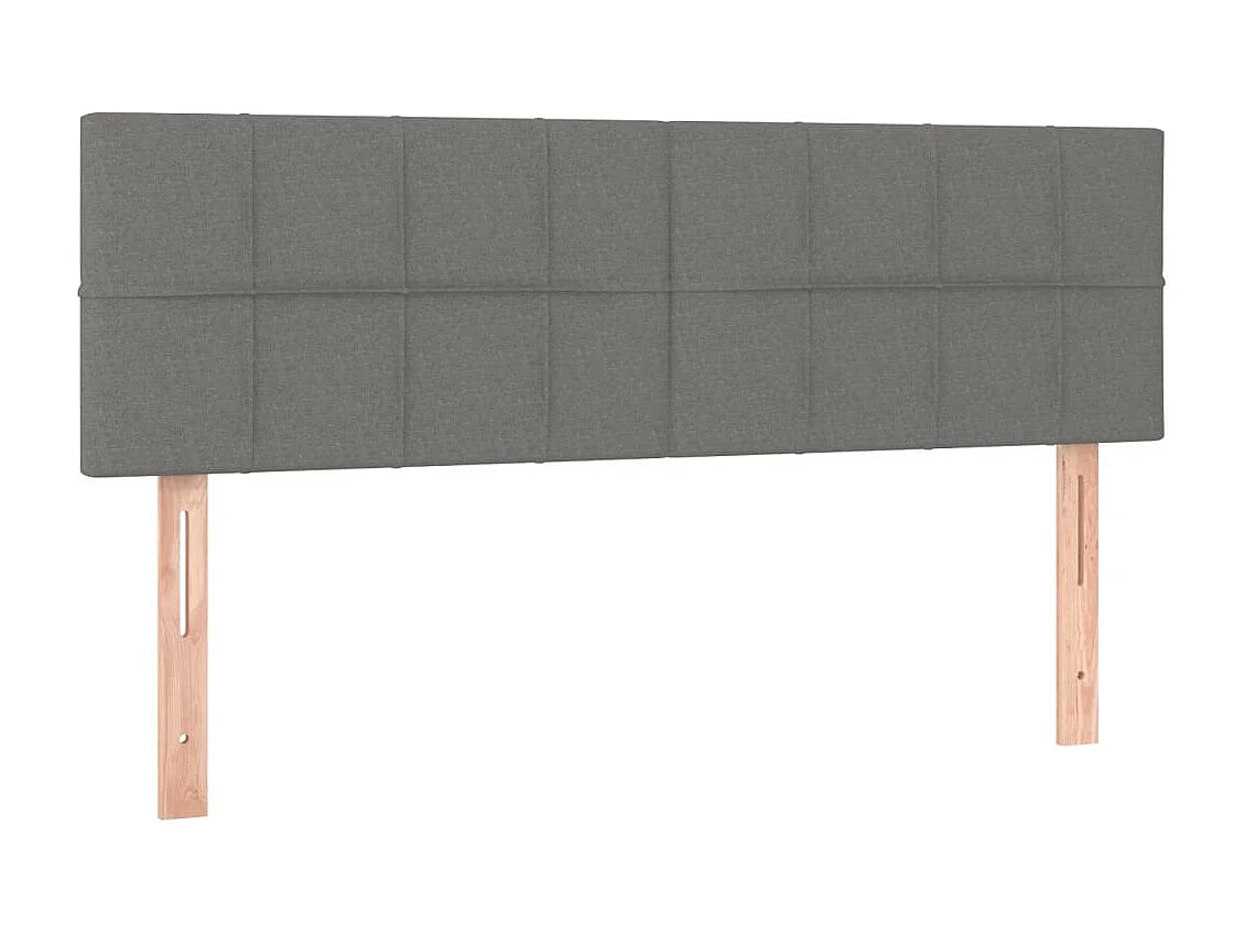Cabeceros | Cabezal de cama | Mueble de cabecero 2 unidades tela gris oscuro 72x5x78/88 cm