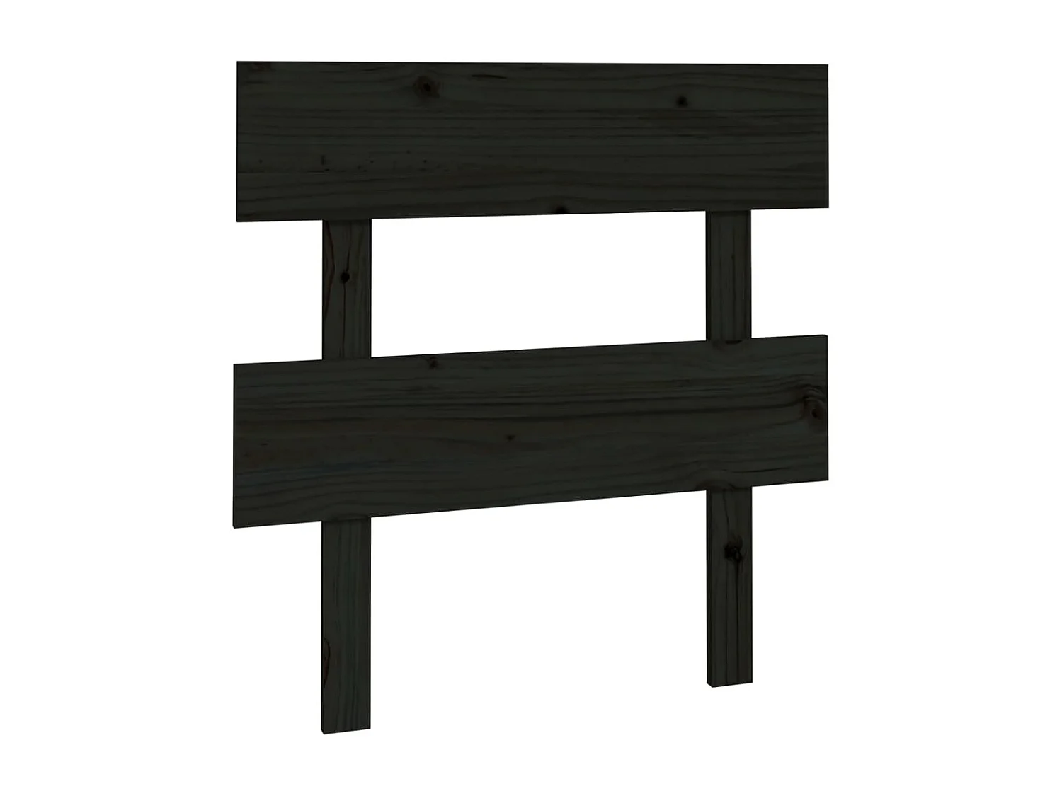 Tête de Lit | Panneau de tête pour lit Moderne Noir 103,5x3x81 cm Bois massif de pin