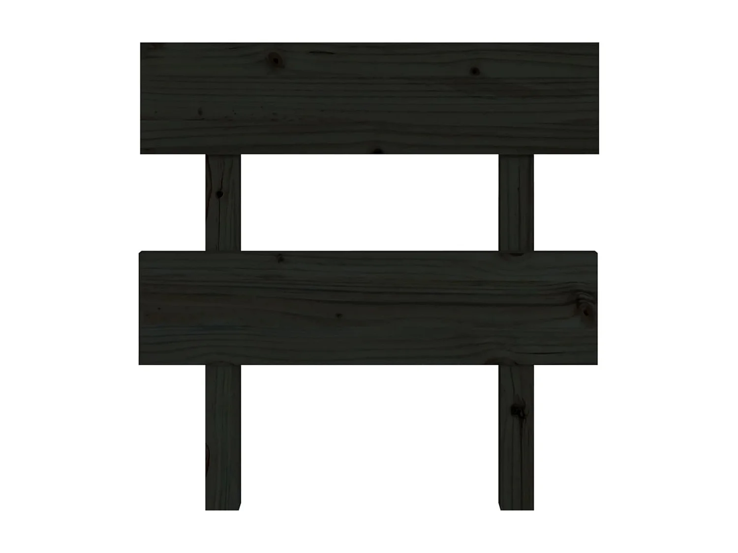 Tête de Lit | Panneau de tête pour lit Moderne Noir 103,5x3x81 cm Bois massif de pin