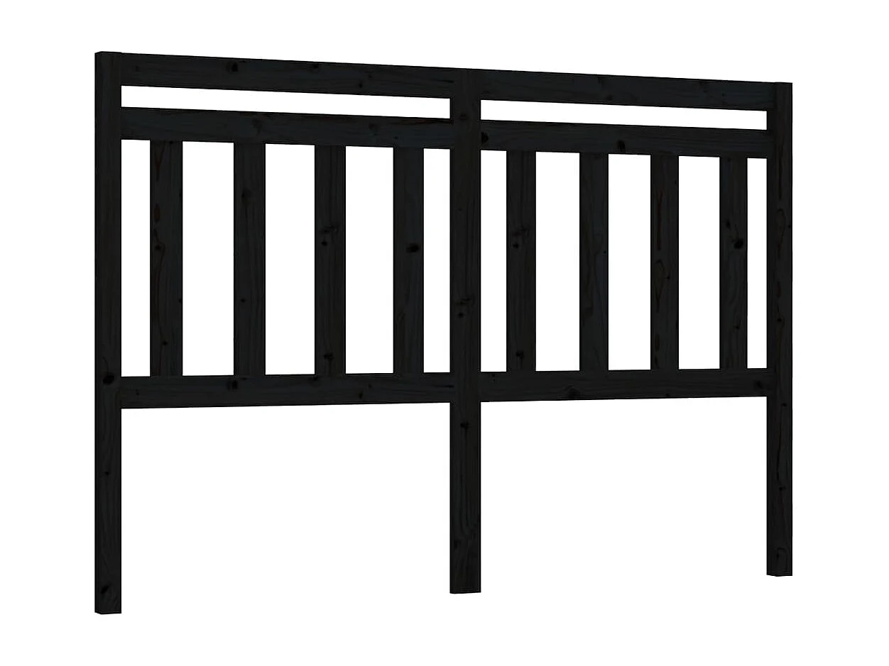Cabecero de Cama | Cabezal de cama | Mueble de cabecero madera maciza de pino negro 166x4x100 cm