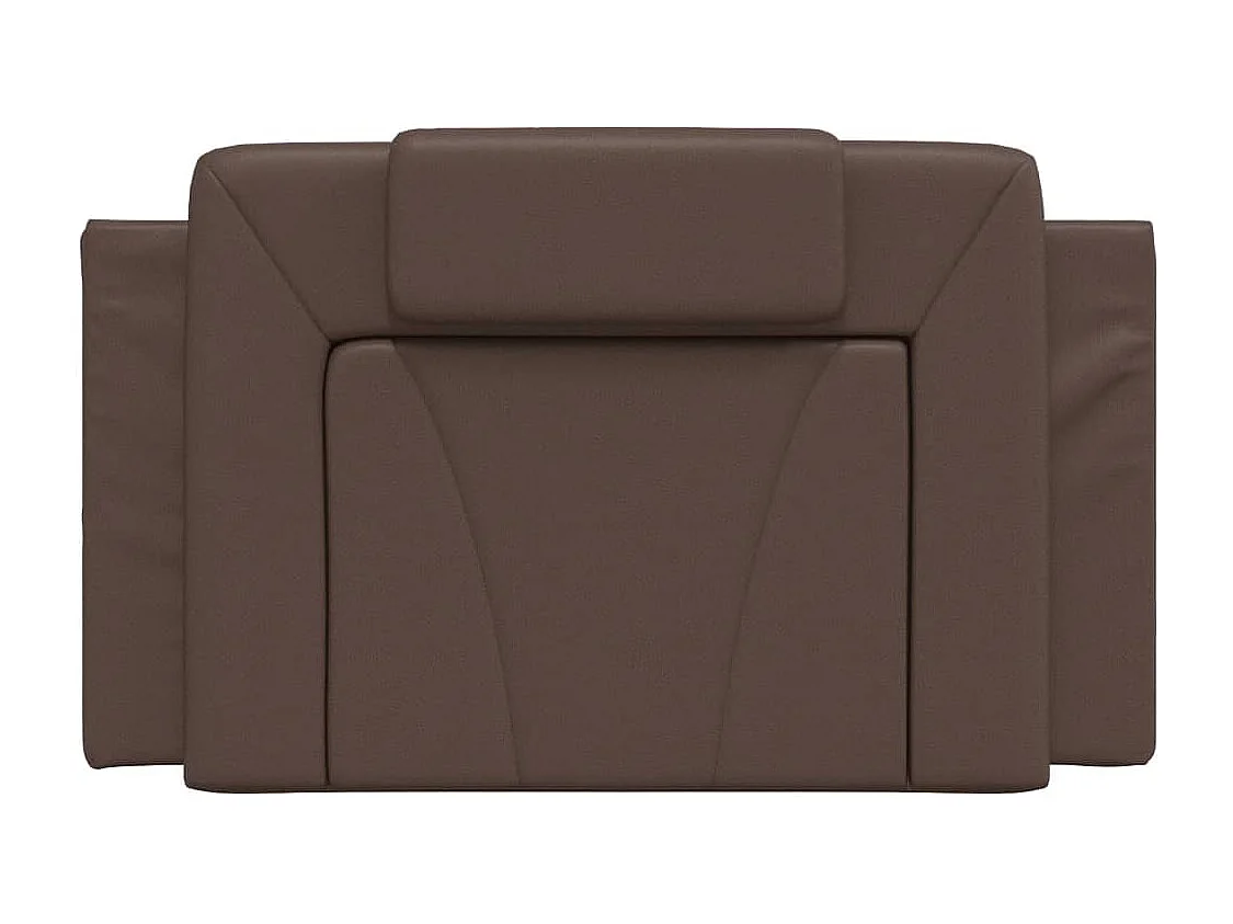Cabecero de Cama | Cabezal de cama | Mueble de cabecero acolchado Viana cuero sintético marrón 80 cm