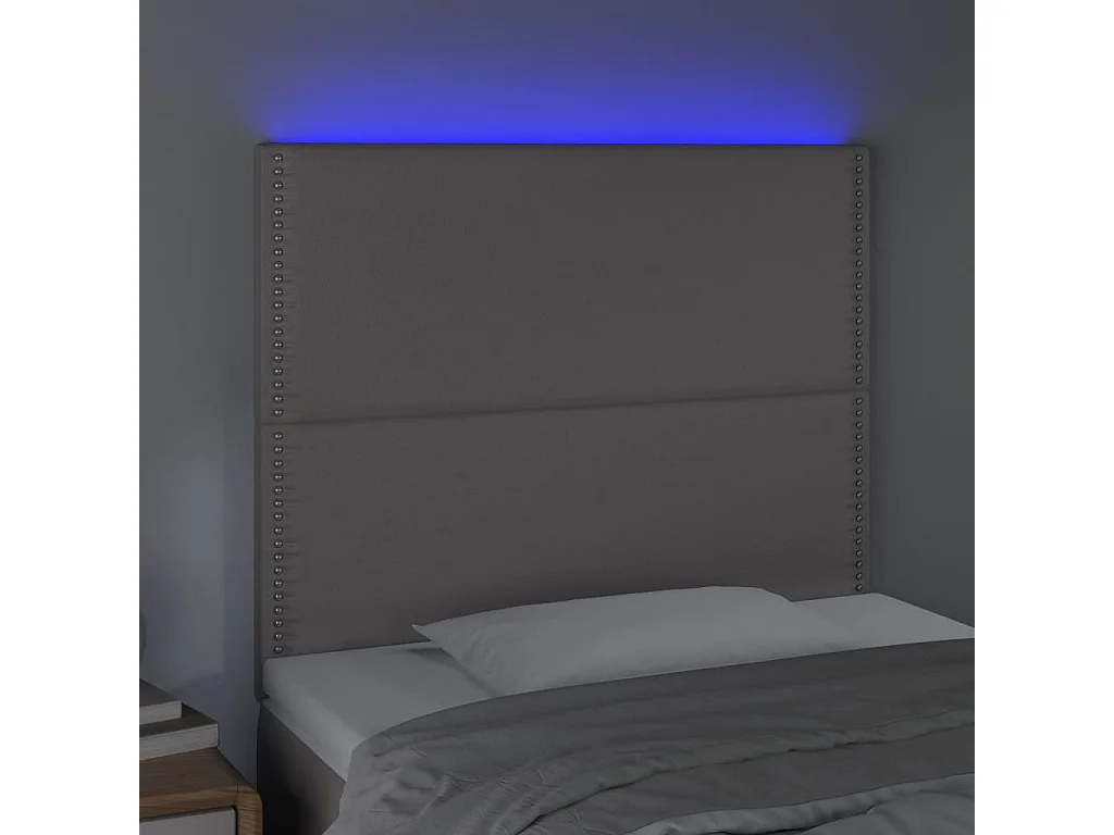 Hoofdbord | Hoofdeinde LED 100x5x118/128 cm kunstleer grijs