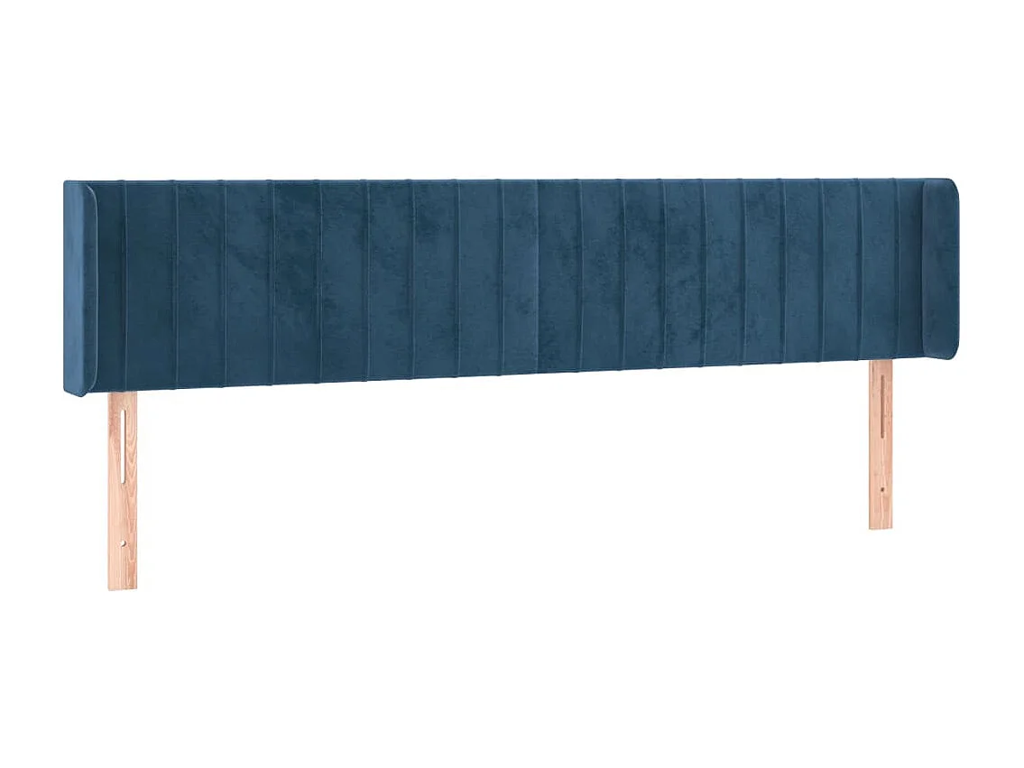 Hoofdbord | Hoofdeinde LED 203x16x78/88 cm fluweel donkerblauw