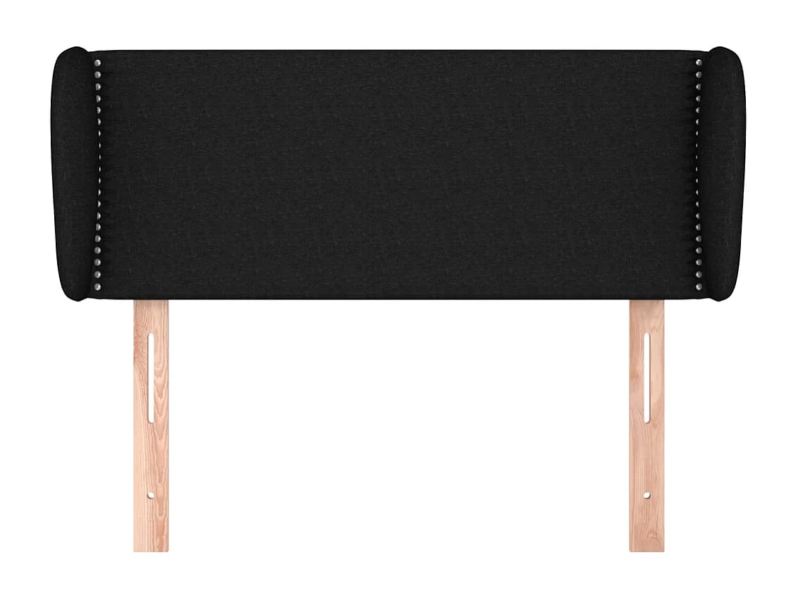 Tête de Lit | Panneau de tête pour lit Moderne avec oreilles Noir 83x23x78/88 cm Tissu