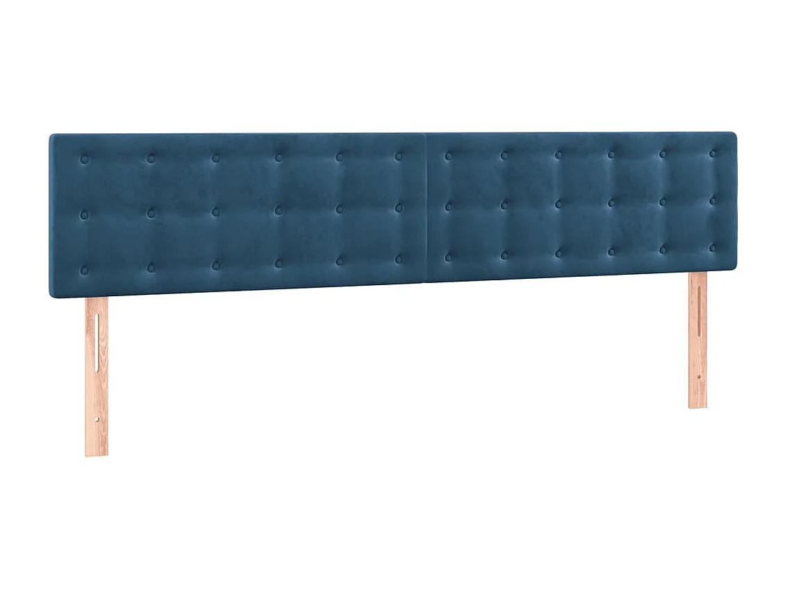 Cabeceros | Cabezal de cama | Mueble de cabecero 2 unidades de terciopelo azul oscuro 100x5x78/88 cm