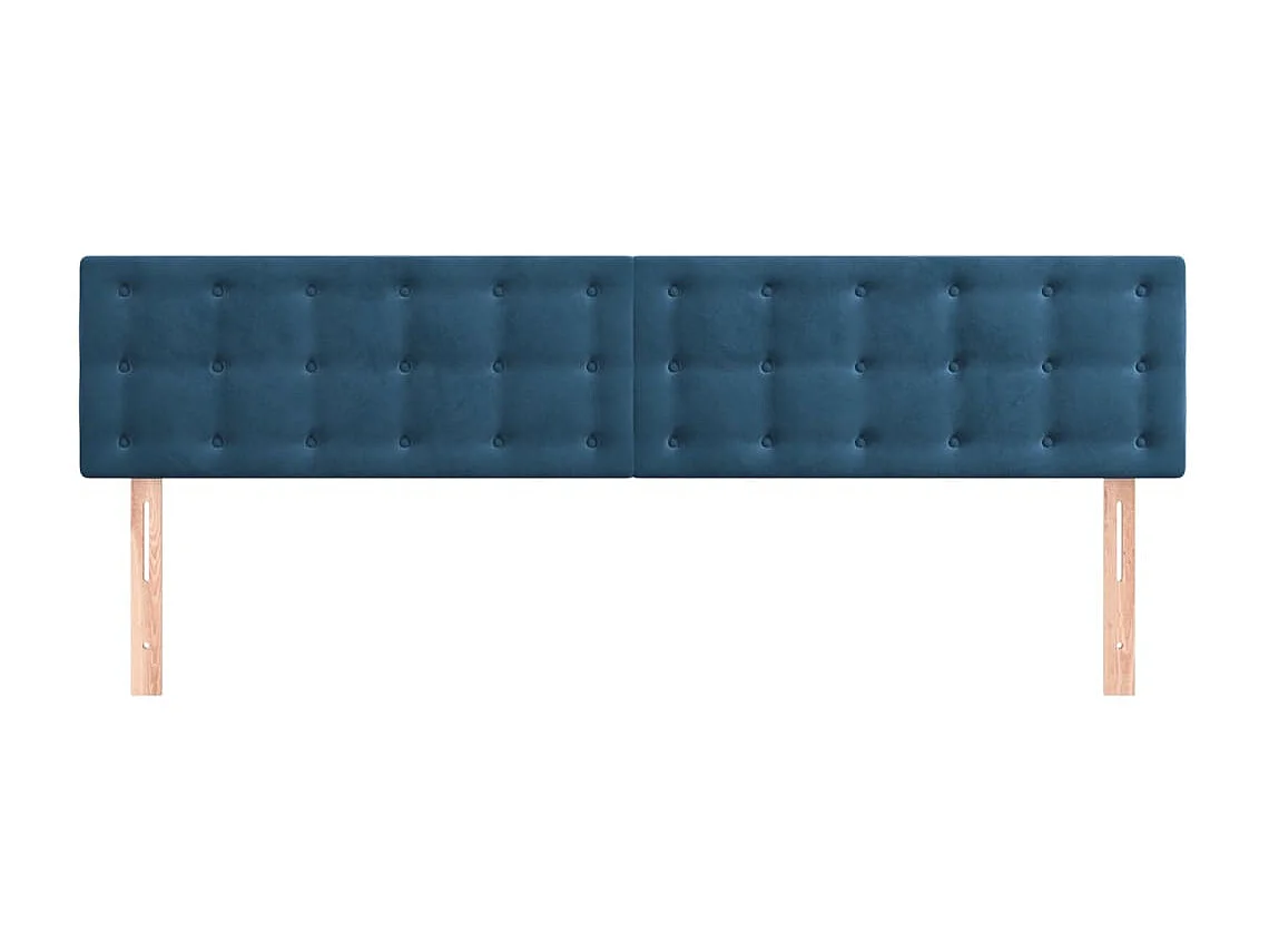 Têtes de lit | Panneaux de tête pour lit Moderne 2 pcs Bleu foncé 100x5x78/88 cm Velours