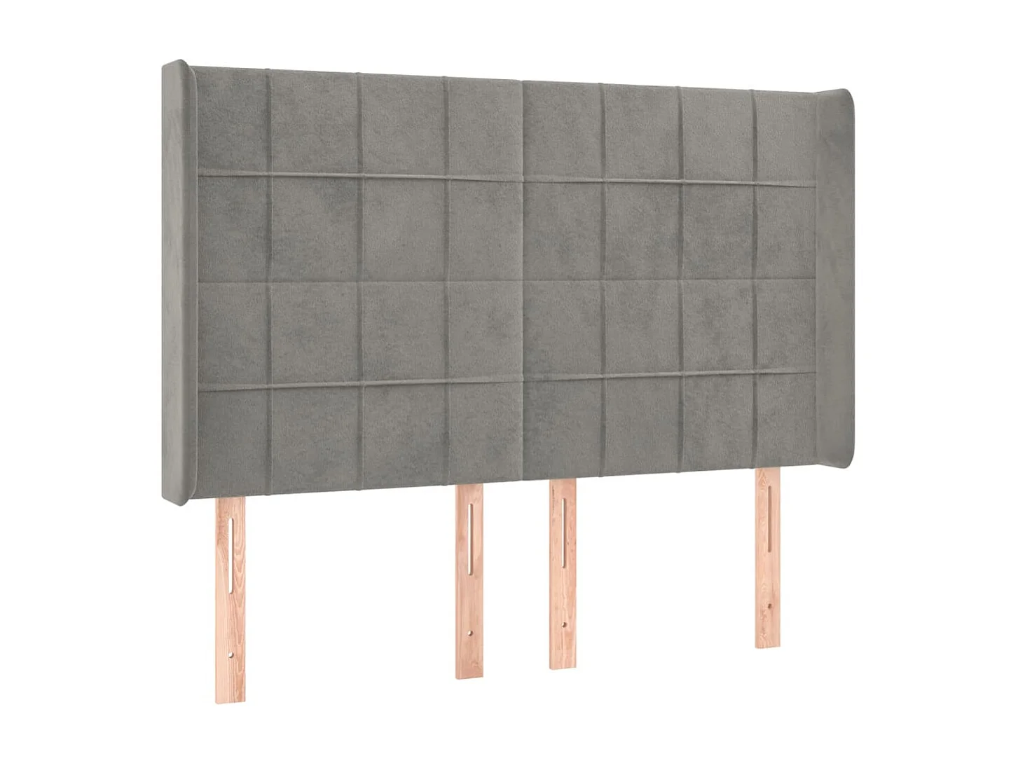 Hoofdbord | Hoofdeinde LED 147x16x118/128 cm fluweel lichtgrijs