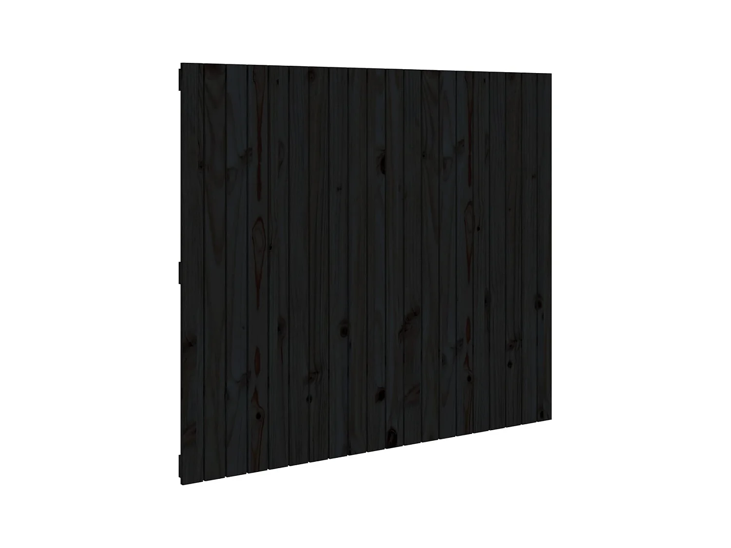 Cabecero de Cama | Cabezal de cama | Mueble de cabecero pared madera maciza pino negro 127,5x3x110 cm
