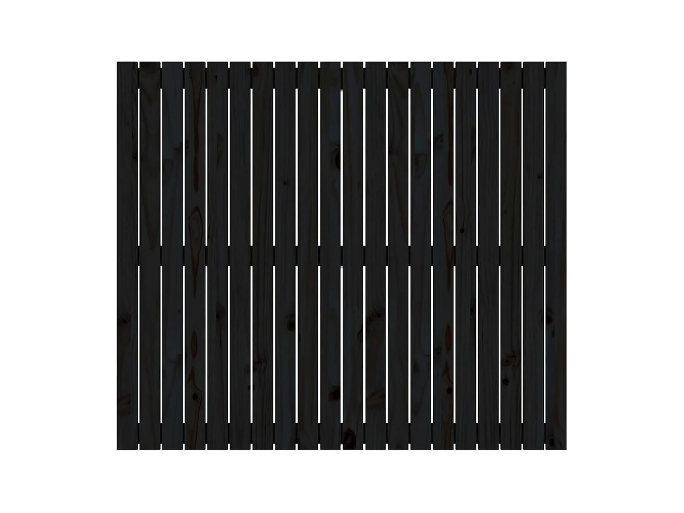 Cabecero de Cama | Cabezal de cama | Mueble de cabecero pared madera maciza pino negro 127,5x3x110 cm