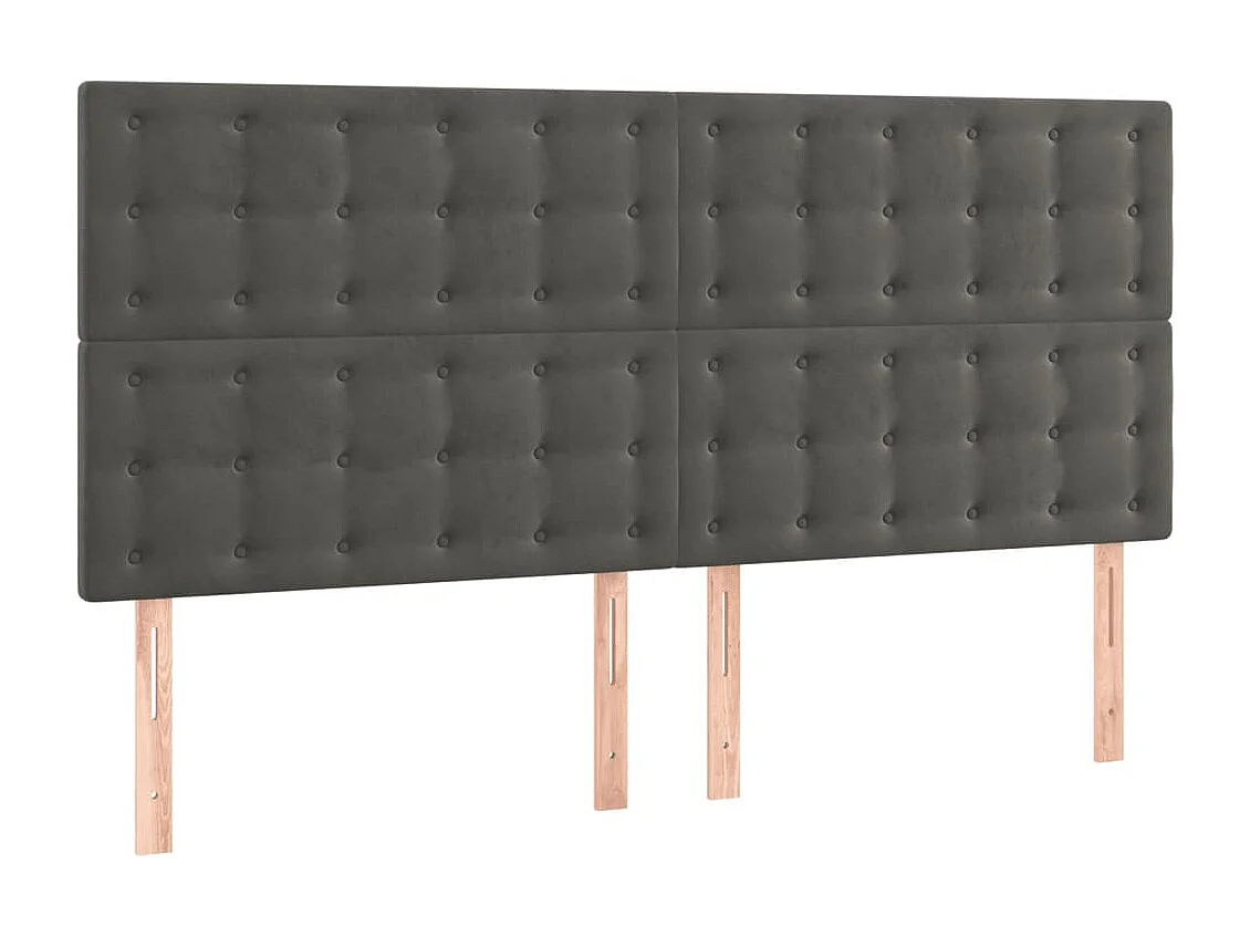 Hoofdbord | Hoofdeinde LED 160x5x118/128 cm fluweel donkergrijs