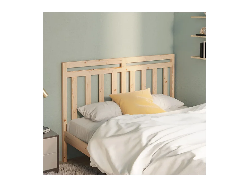 Cabecero de Cama | Cabezal de cama | Mueble de cabecero madera maciza de pino 126x4x100 cm